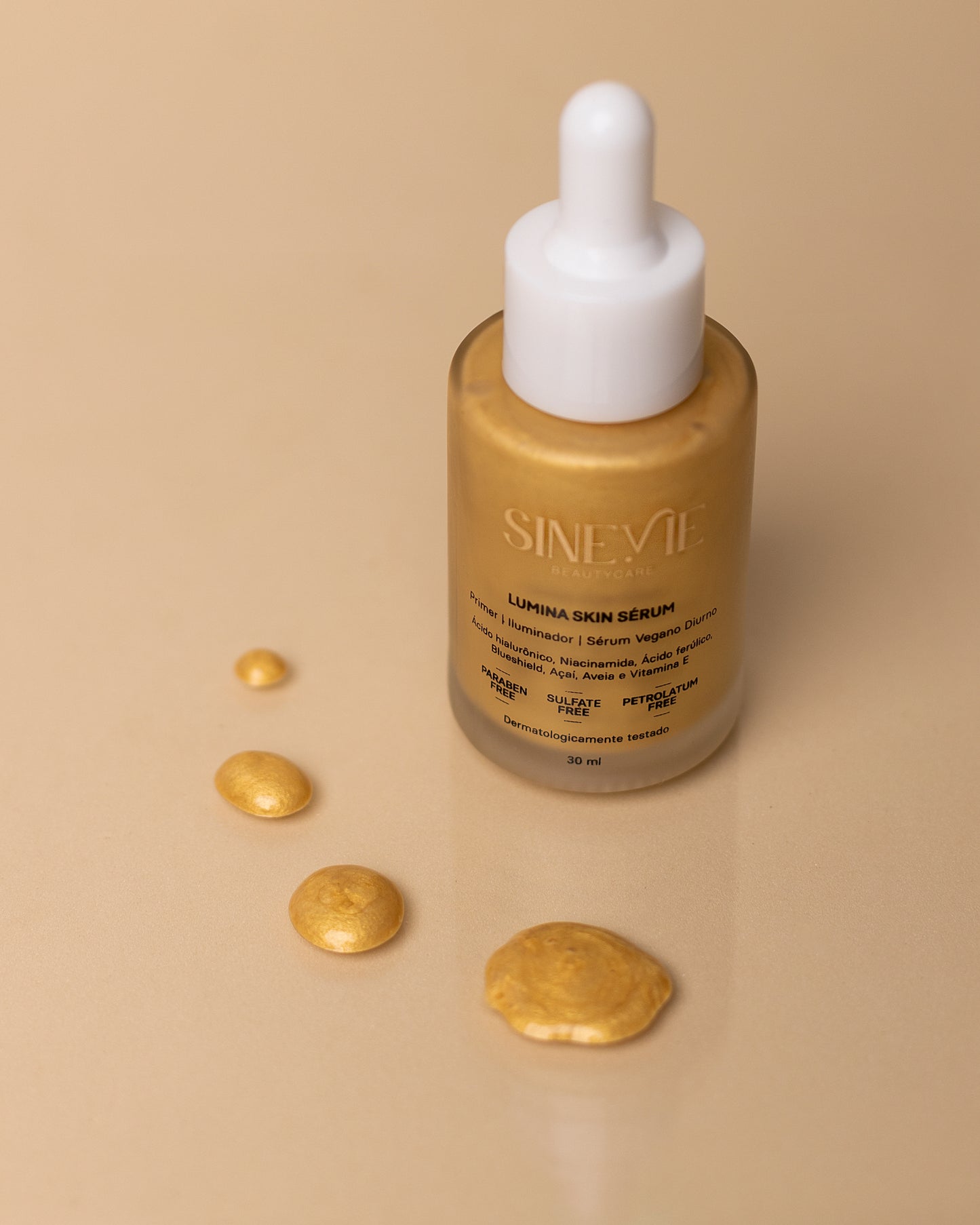 Lumina Skin Sérum Efeito Primer e Iluminador Vegano Diurno 30mL